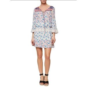 SANCTUARY mini Boho Flower Floral Lined Summer Designer Mini Dress S